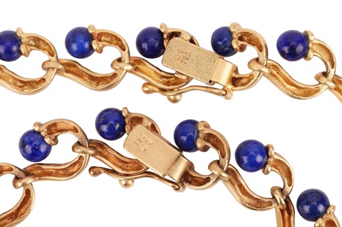 Lot A fancy link necklace and bracelet set with...