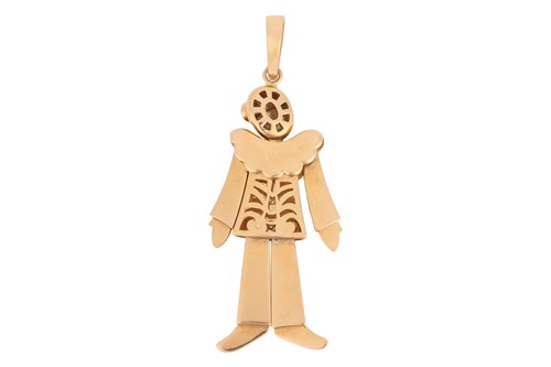 Lot 56 - A gem-set clown pendant, of stylised design...
