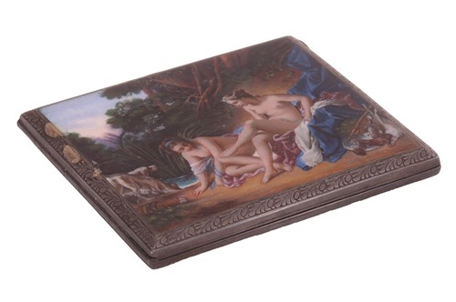 Lot 275 - A Continental enamel cigarette case ‘Diana...