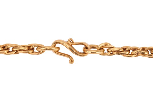 Lot 122 - A loose rope link necklace, completed with an...