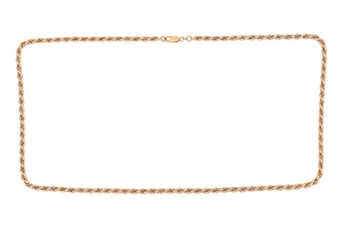 Lot A two-toned twisted rope necklace, accented...