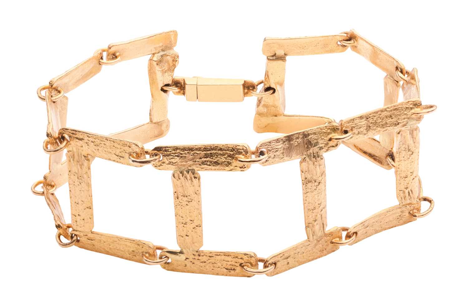 Lot A Modernist textured link bracelet, in the...