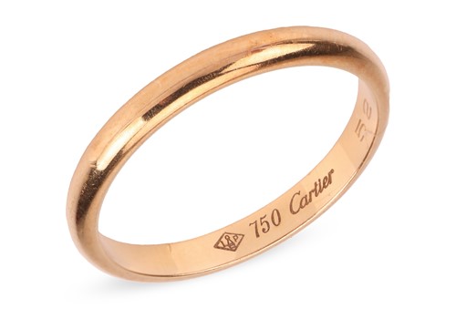 Lot Cartier - a wedding band, the plain polished D-...