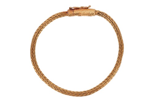Lot 94 - Ilias Lalaounis - a woven mesh bracelet, the...