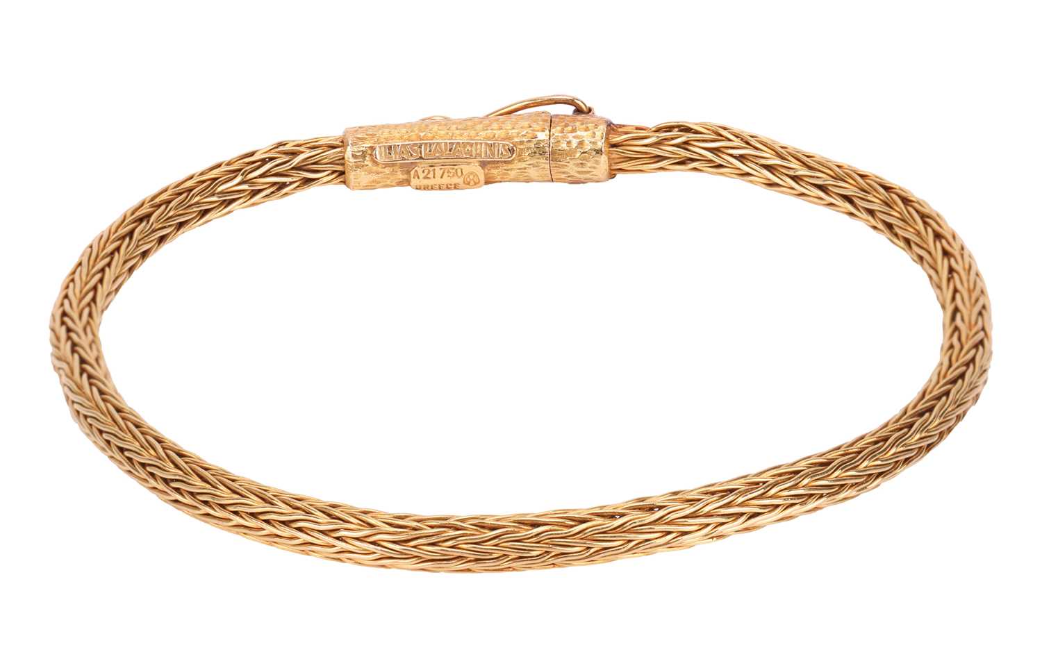 Lot 94 - Ilias Lalaounis - a woven mesh bracelet, the...
