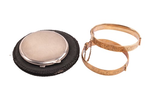 Lot 171 - A silver compact by Mappin & Webb & a pair of...