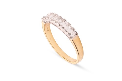 Lot 149 - A diamond-set half hoop ring in 18ct gold,...