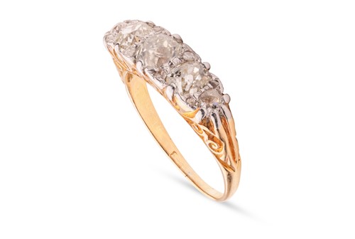 Lot An old-cut diamond half hoop ring, with an...