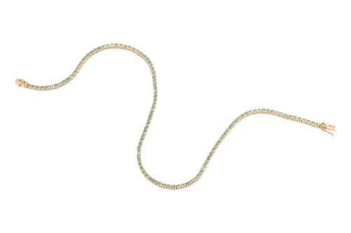 Lot An emerald line necklace, comprising a series...