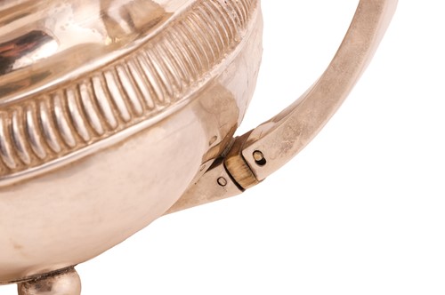 Lot 263 - A George III silver three-piece tea service,...