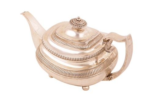 Lot 263 - A George III silver three-piece tea service,...