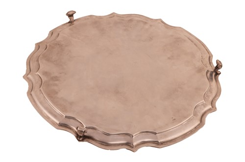 Lot 265 - A presentation silver salver, by Harrions...