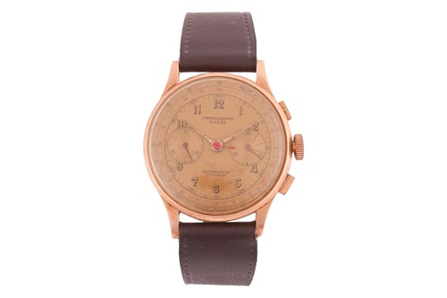 Lot A 'Chronograph Suisse' '18K' Wristwatch Year:...