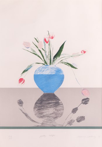 Lot David Hockney (British b.1937) Pretty Tulips...
