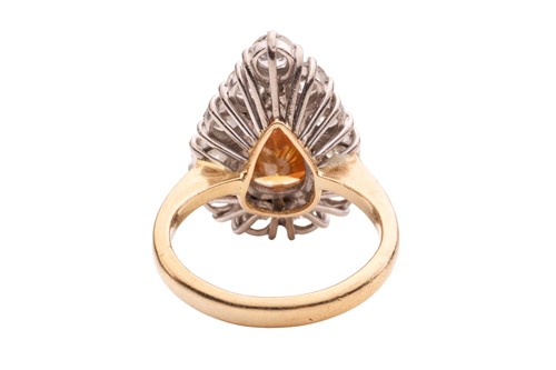 Lot A fancy deep brownish-yellow diamond cluster...