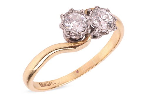 Lot 85 - A diamond-set Toi et Moi ring, composed of two...