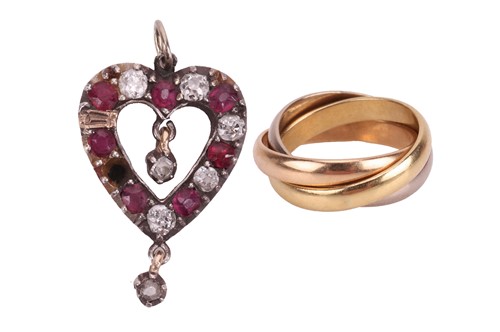 Lot 83 - Two charms, comprising a Cartier tri-colour...