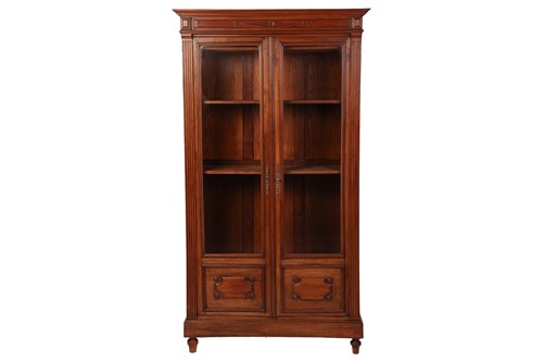 Lot 80 - A French-style walnut two-door glazed cabinet,...