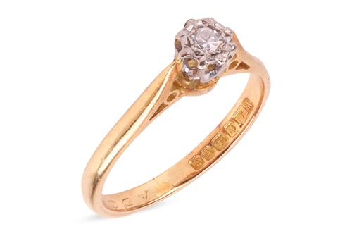 Lot 119 - A diamond-set solitaire ring, illusion-set...