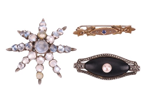 Lot 2 - Three gem-set brooches; to include an...