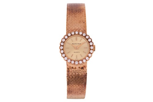 Lot 199 - Bueche-Girod - A 9ct Diamond-Set Dress Watch...