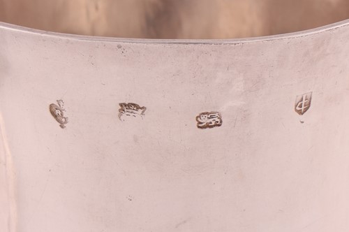 Lot A Charles I silver chalice and paten, the...