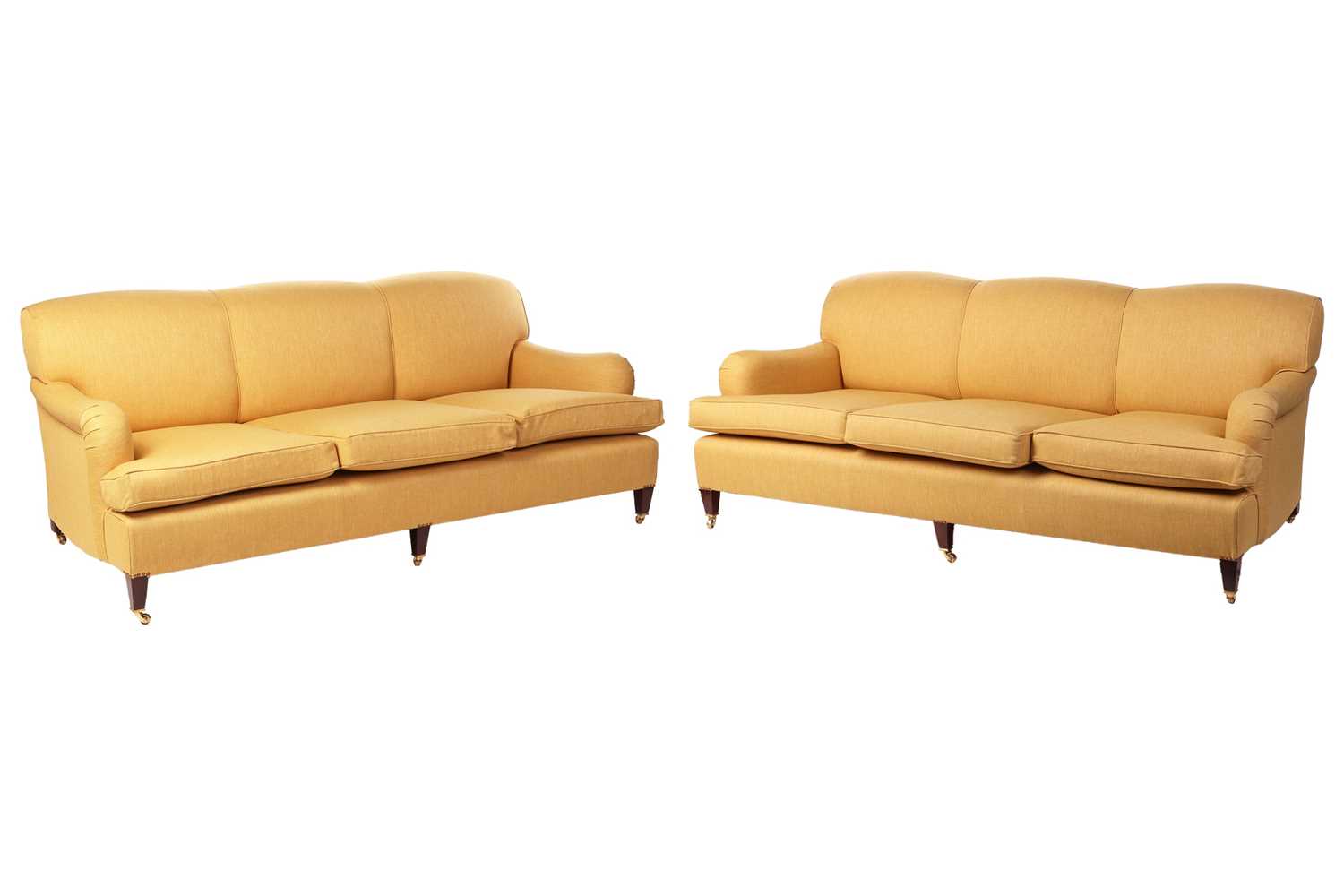 Lot 83 - A good pair of three-seater George Smith...