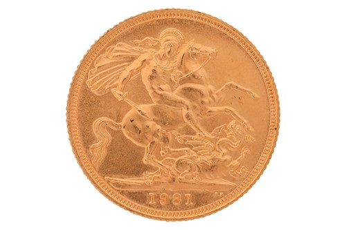 Lot 61 - A Queen Elizabeth II 1981 full sovereign.