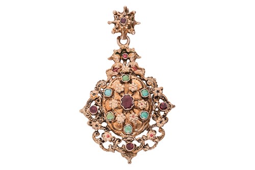 Lot 17 - An Austro-Hungarian gem-set locket pendant, in...