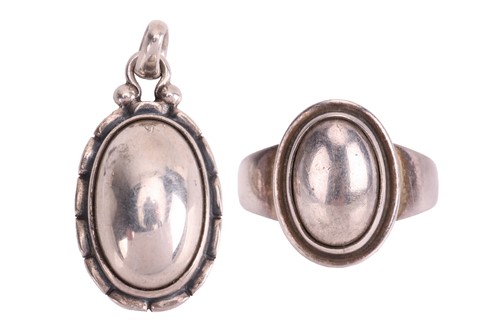Lot 244 - Georg Jensen - a pendant and a ring; the...