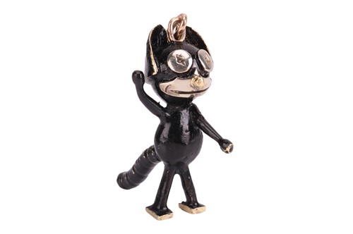 Lot 98 - A Felix the Cat charm, standing on his hind...