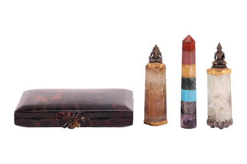 Lot 126 - A tortoiseshell vanity case with compartments...