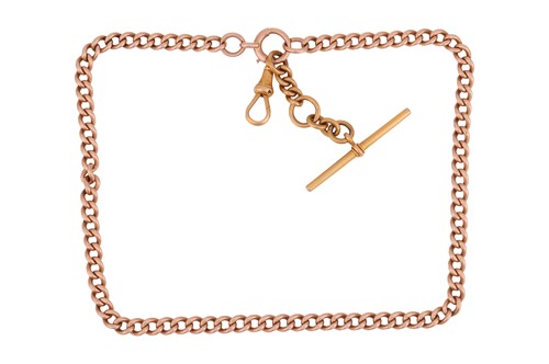 Lot 34 - A heavy curb-link Albert chain, comprising a...