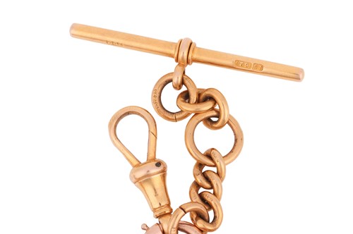 Lot 34 - A heavy curb-link Albert chain, comprising a...