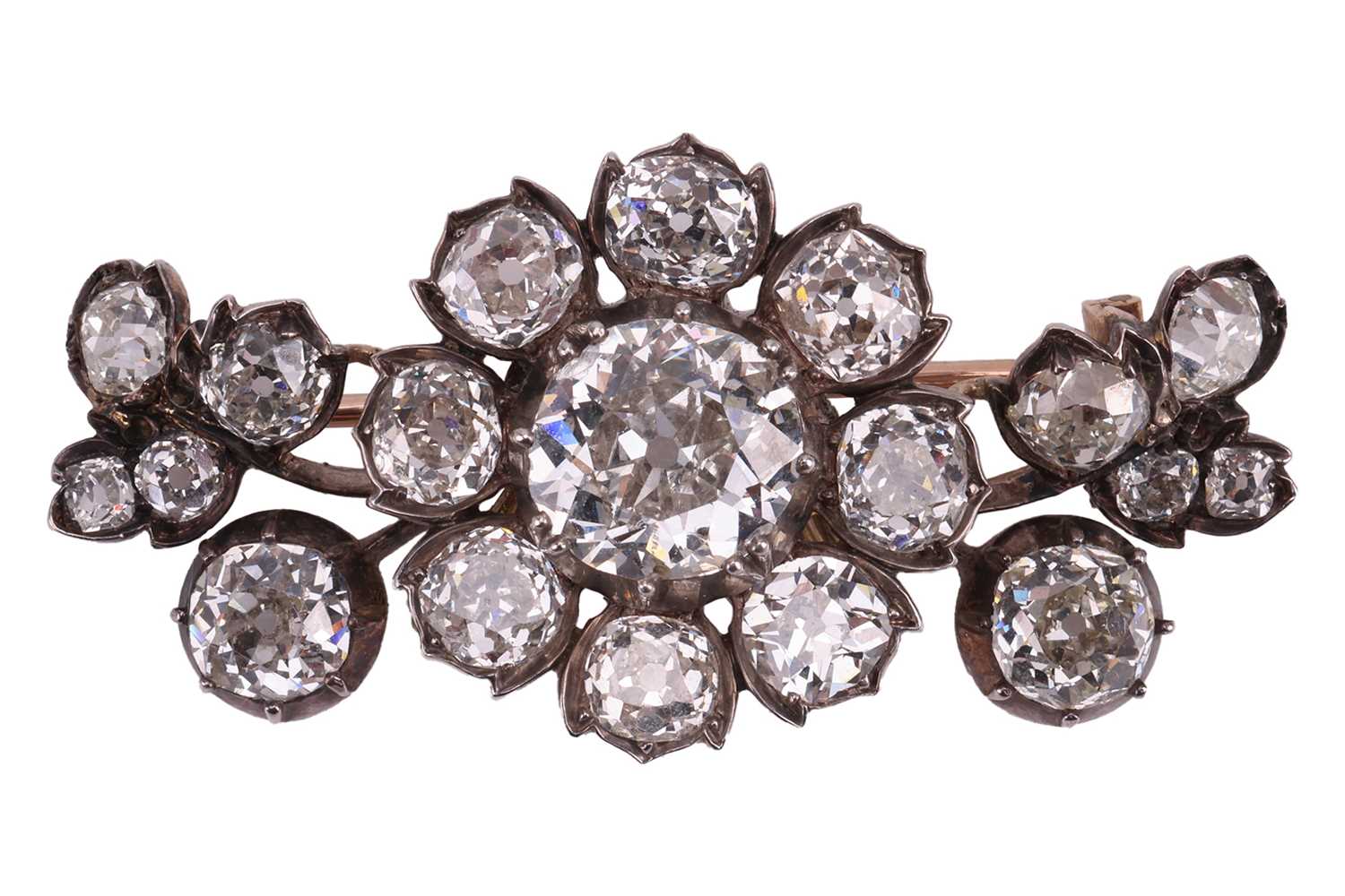 Lot A Victorian old-cut diamond cluster brooch, in...