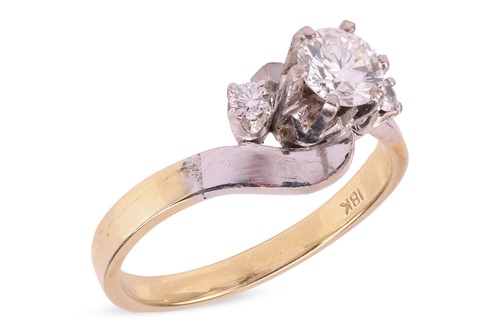 Lot 278 - A diamond-set crossover ring, comprising three...