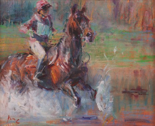 Lot 130 - British School (20th century) Horse and Rider,...