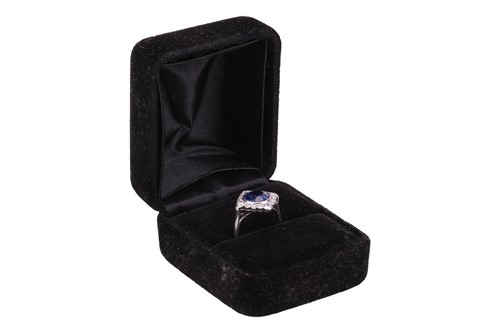 Lot An Art Deco sapphire and diamond panel ring,...