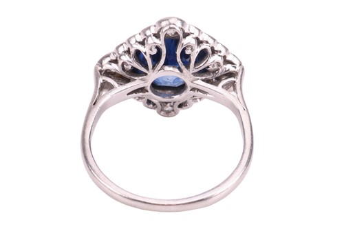 Lot An Art Deco sapphire and diamond panel ring,...