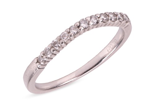 Lot 285 - A diamond-set half-hoop eternity band, the...