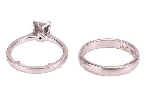 Lot A diamond single-stone ring and diamond...