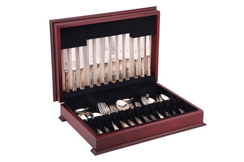 Lot A cased silver canteen by Carr’s of Sheffield,...