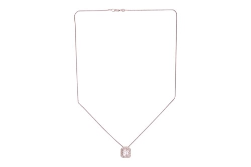 Lot 214 - A diamond-set pendant on chain, the pendant...