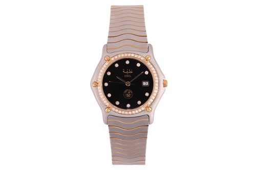 Lot 275 - Ebel – A Classic Wave Diamond-Set Wristwatch...