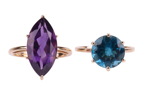 Lot 20 - Two gem-set rings in 9ct gold; the first...