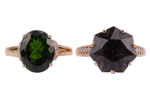 Lot 54 - Two gem-set rings in 9ct gold; the first...