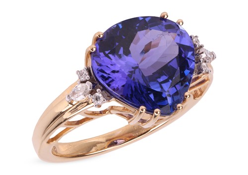Lot 227 - A tanzanite and diamond ring by Lorique, the...