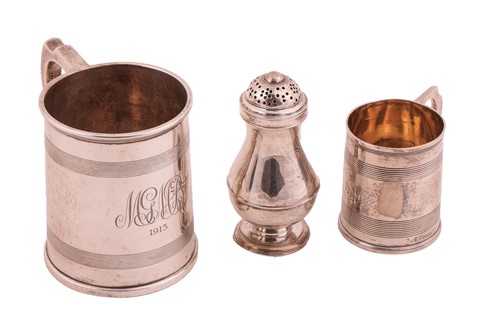 Lot 318 - An early 20th century silver pint mug, with...