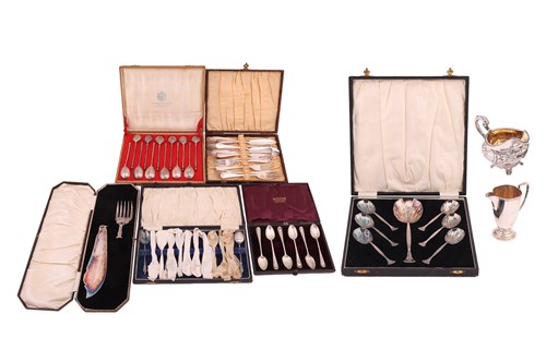 Lot 168 - A Russian case of twelve condiment spoons by...