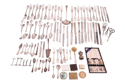 Lot 145 - A large group of silver plate items, including...